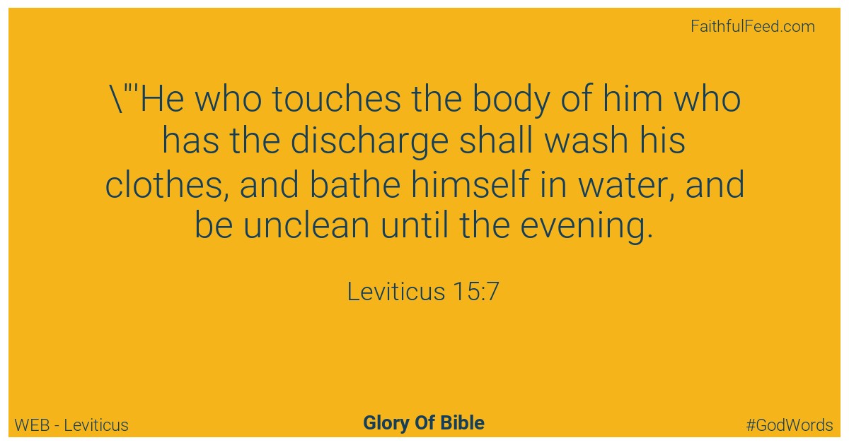 Leviticus 15:7 - Web