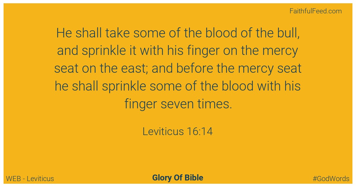 Leviticus 16:14 - Web