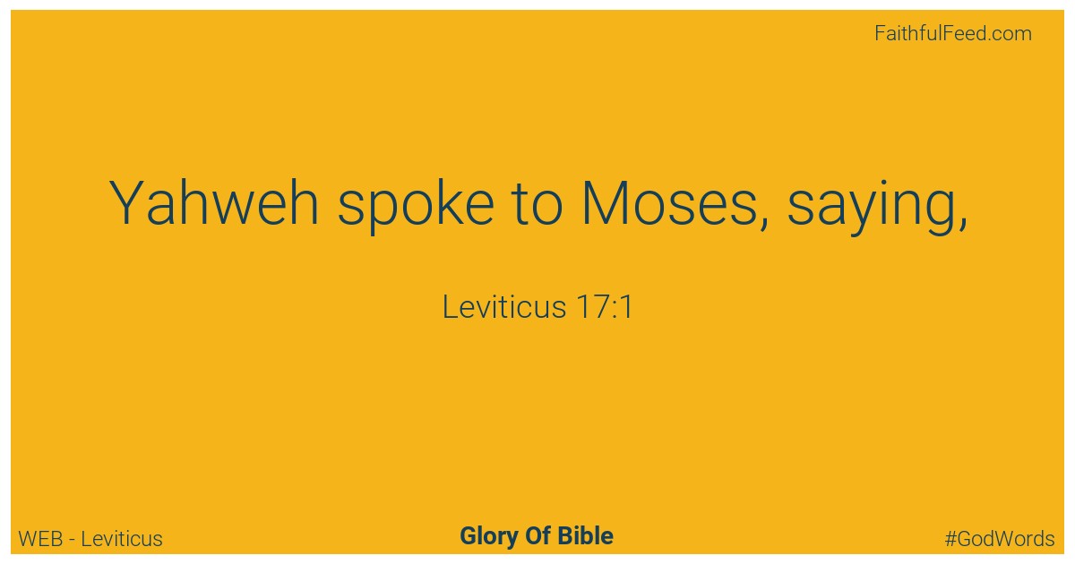 Leviticus 17:1 - Web
