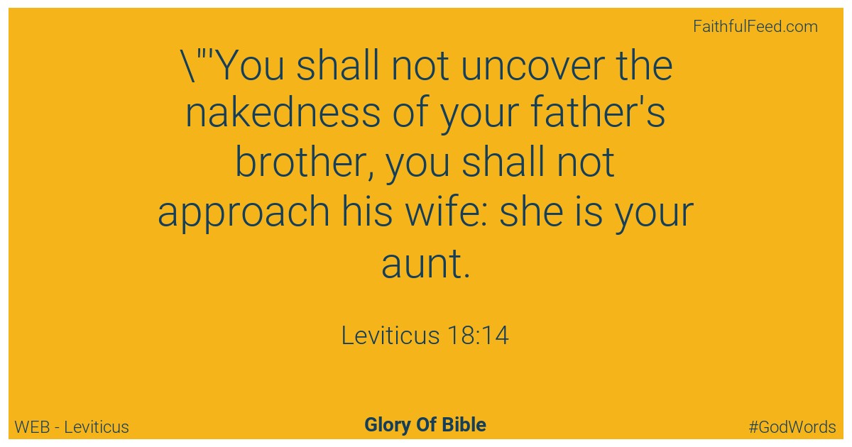 Leviticus 18:14 - Web