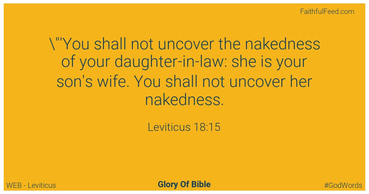Leviticus 18:15 - Web