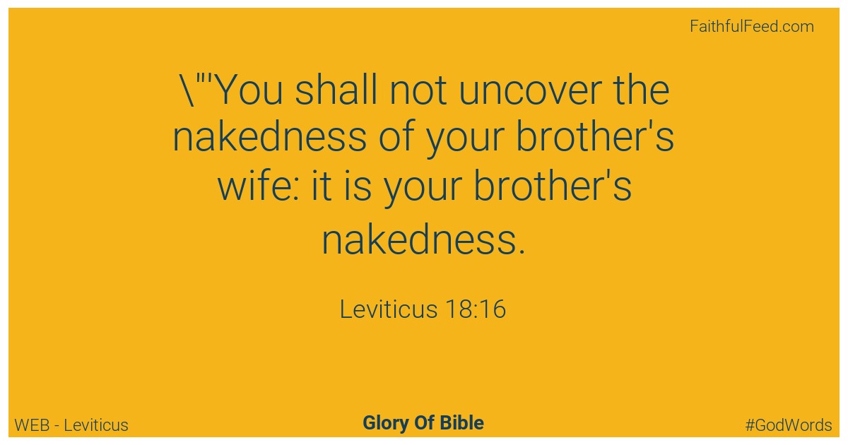 Leviticus 18:16 - Web