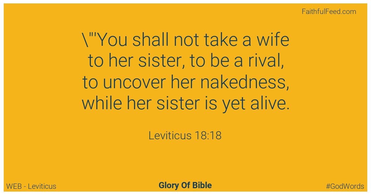 Leviticus 18:18 - Web