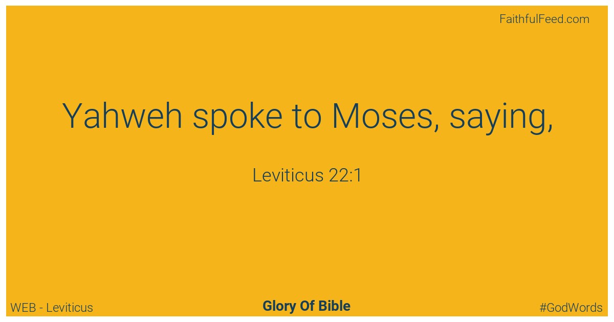 Leviticus 22:1 - Web