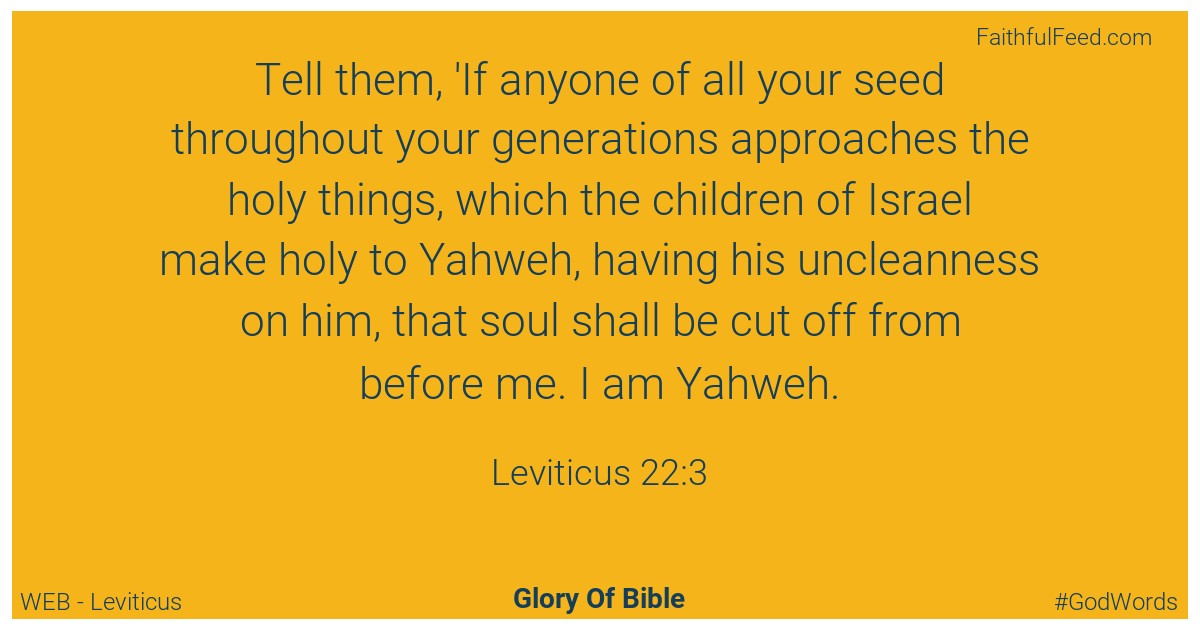 Leviticus 22:3 - Web