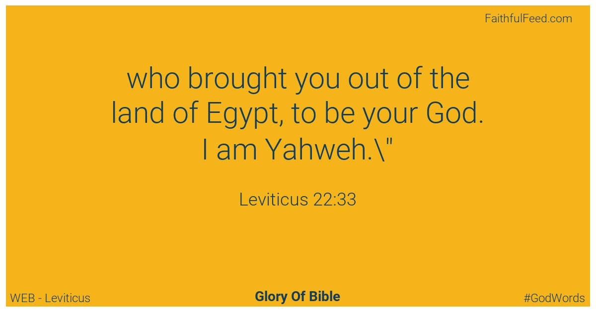 Leviticus 22:33 - Web