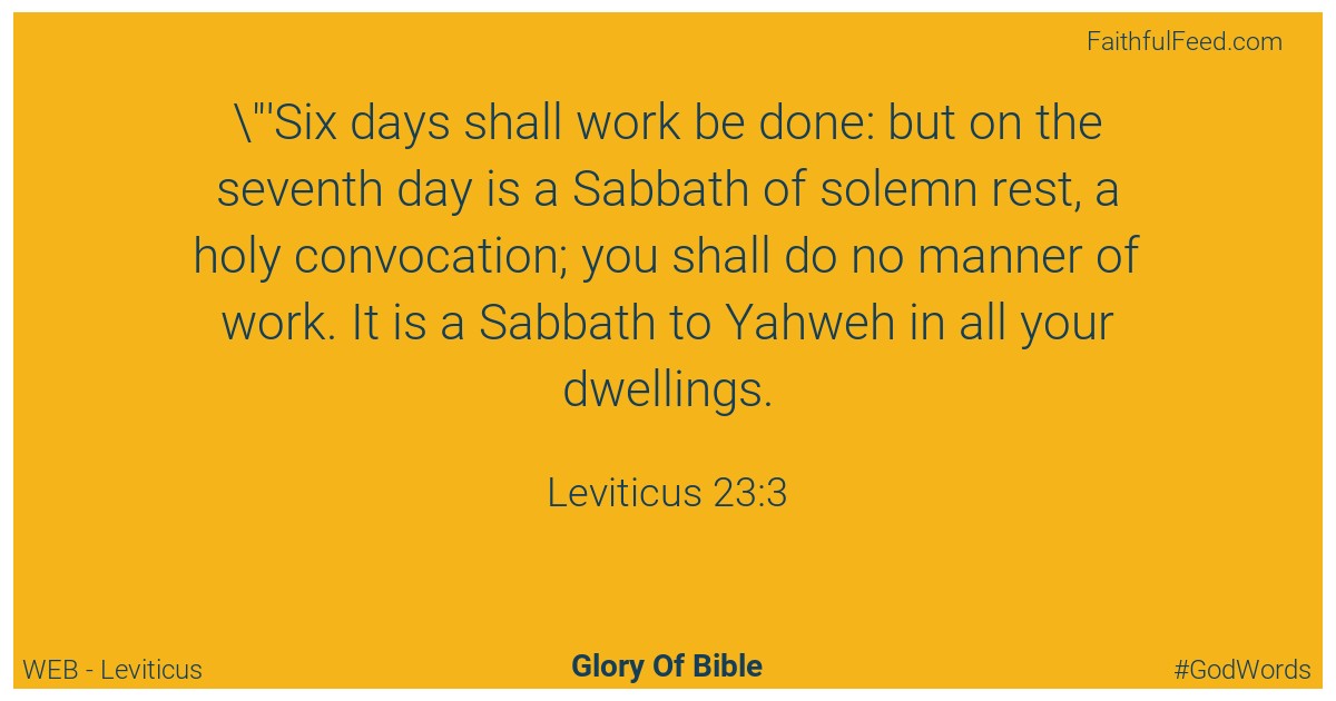 Leviticus 23:3 - Web