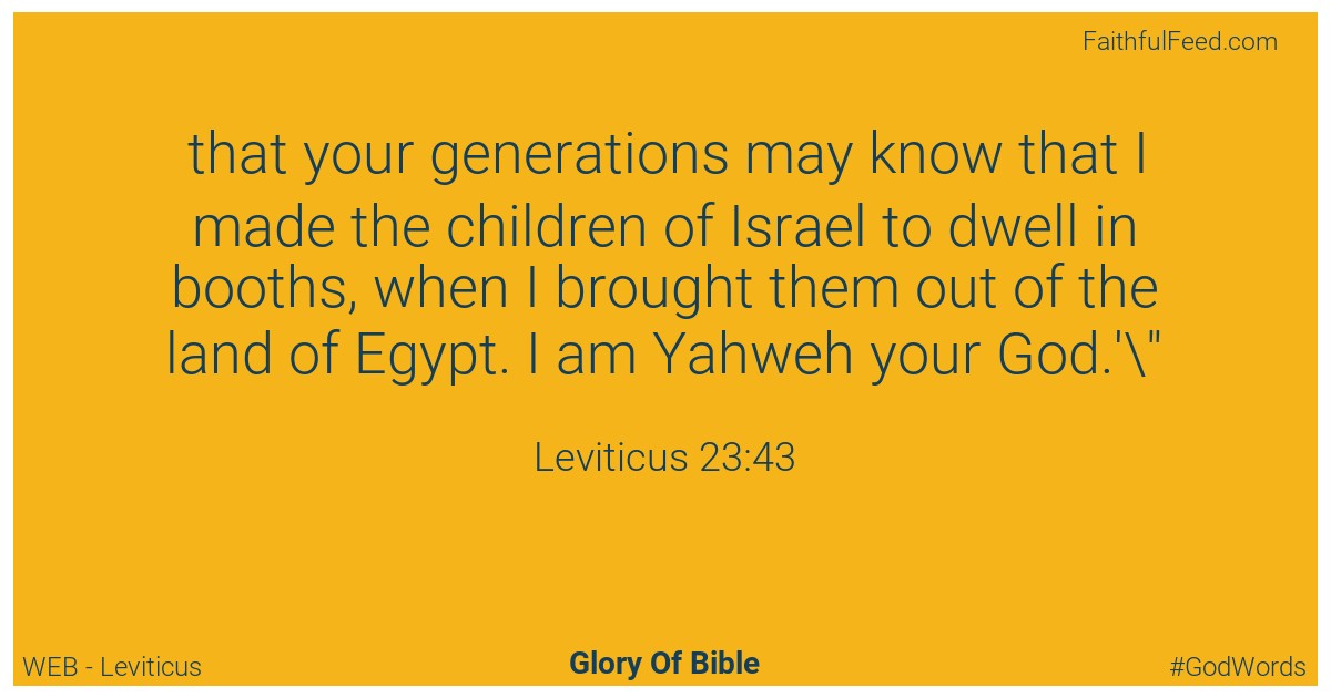 Leviticus 23:43 - Web