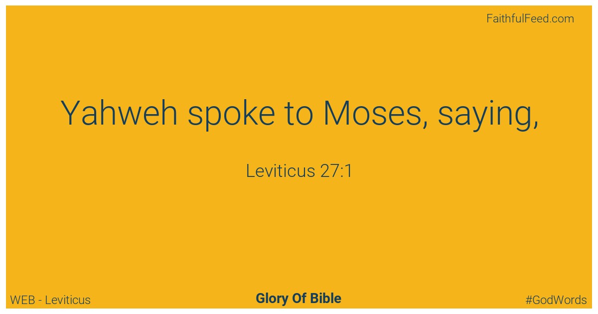 Leviticus 27:1 - Web