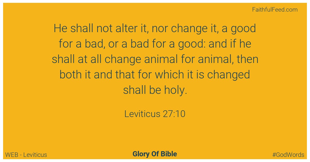 Leviticus 27:10 - Web