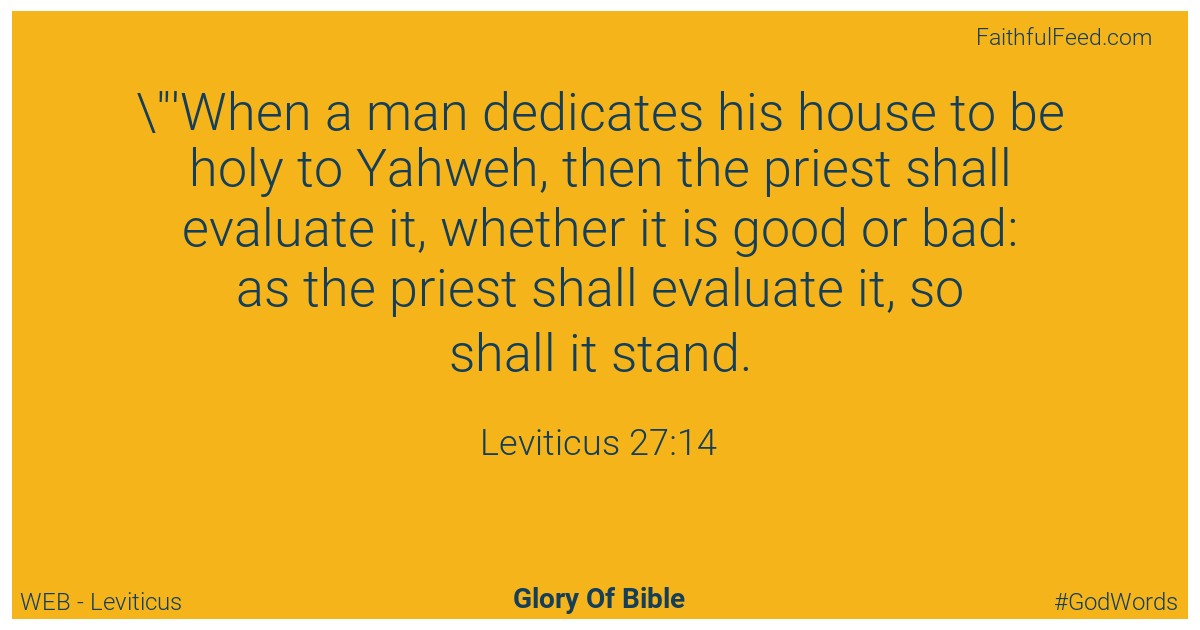 Leviticus 27:14 - Web