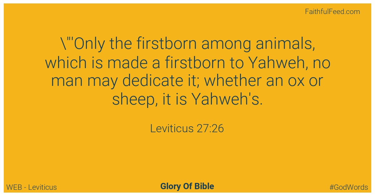 Leviticus 27:26 - Web