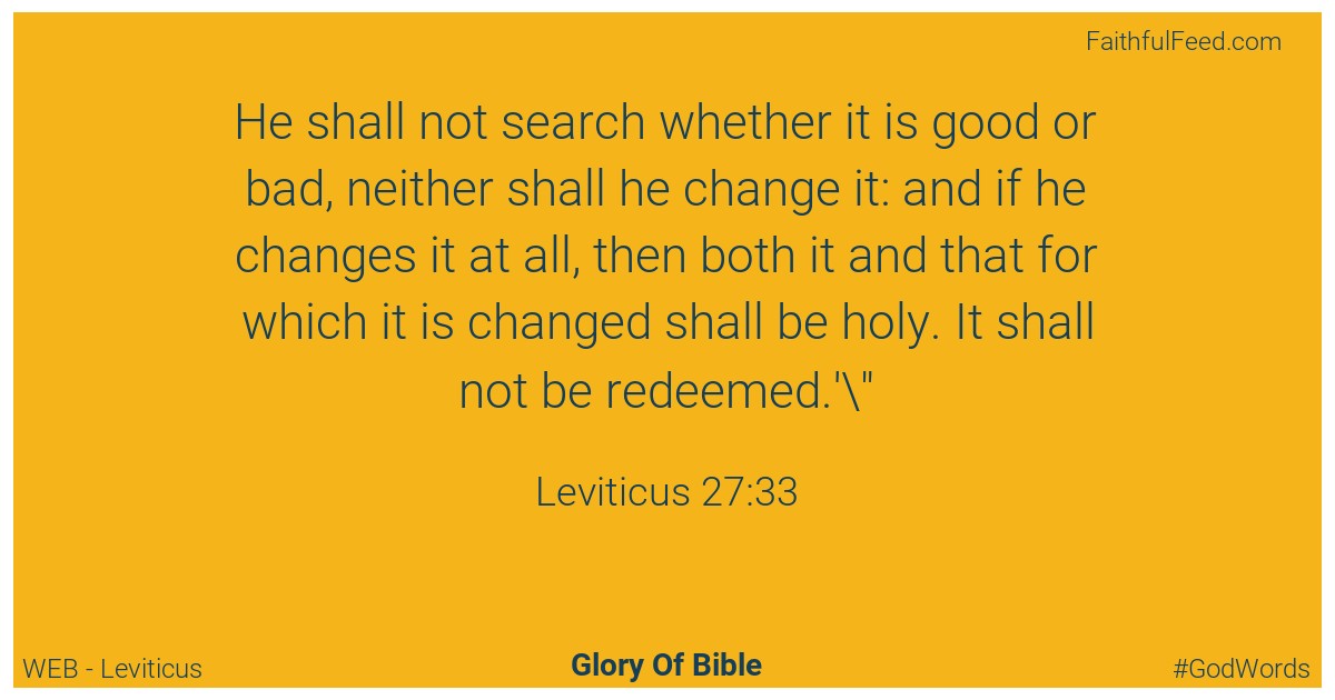 Leviticus 27:33 - Web