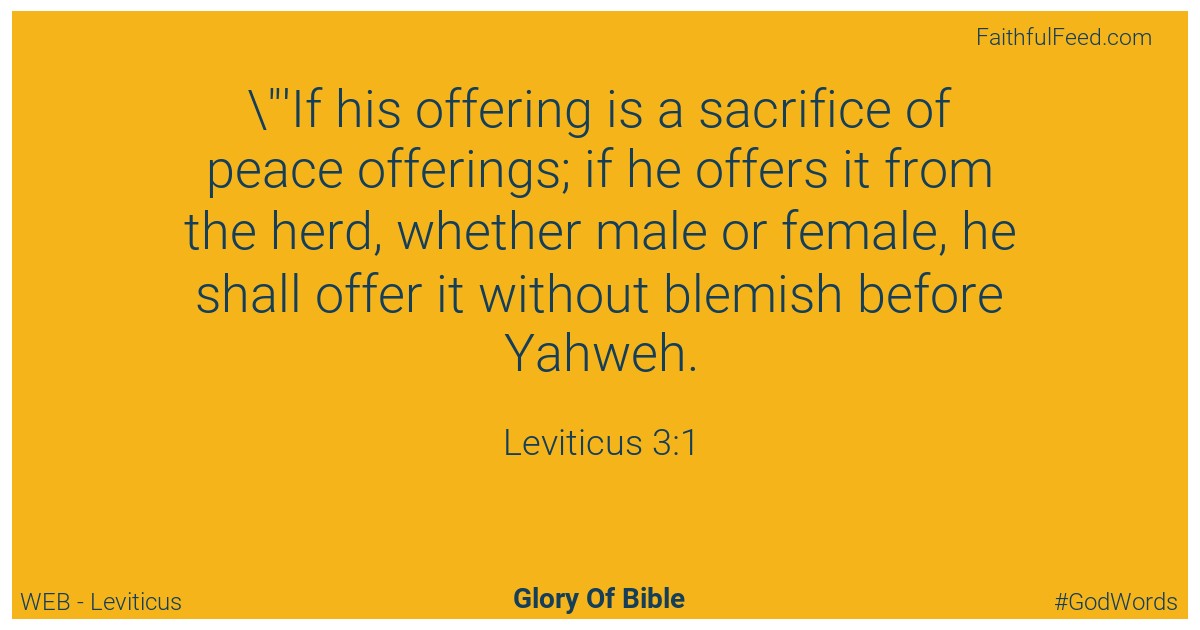 Leviticus 3:1 - Web