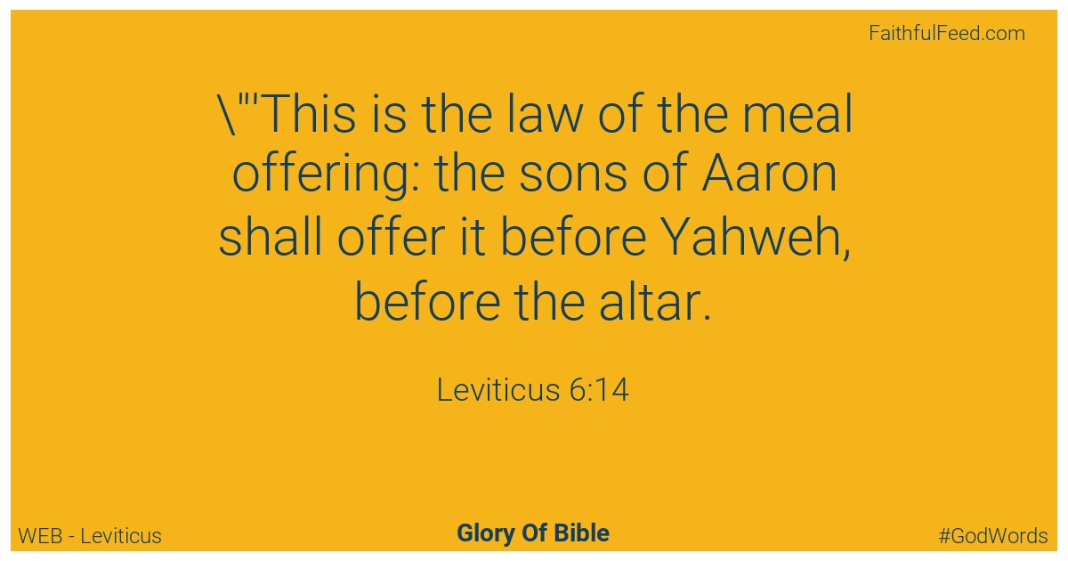 Leviticus 6:14 - Web