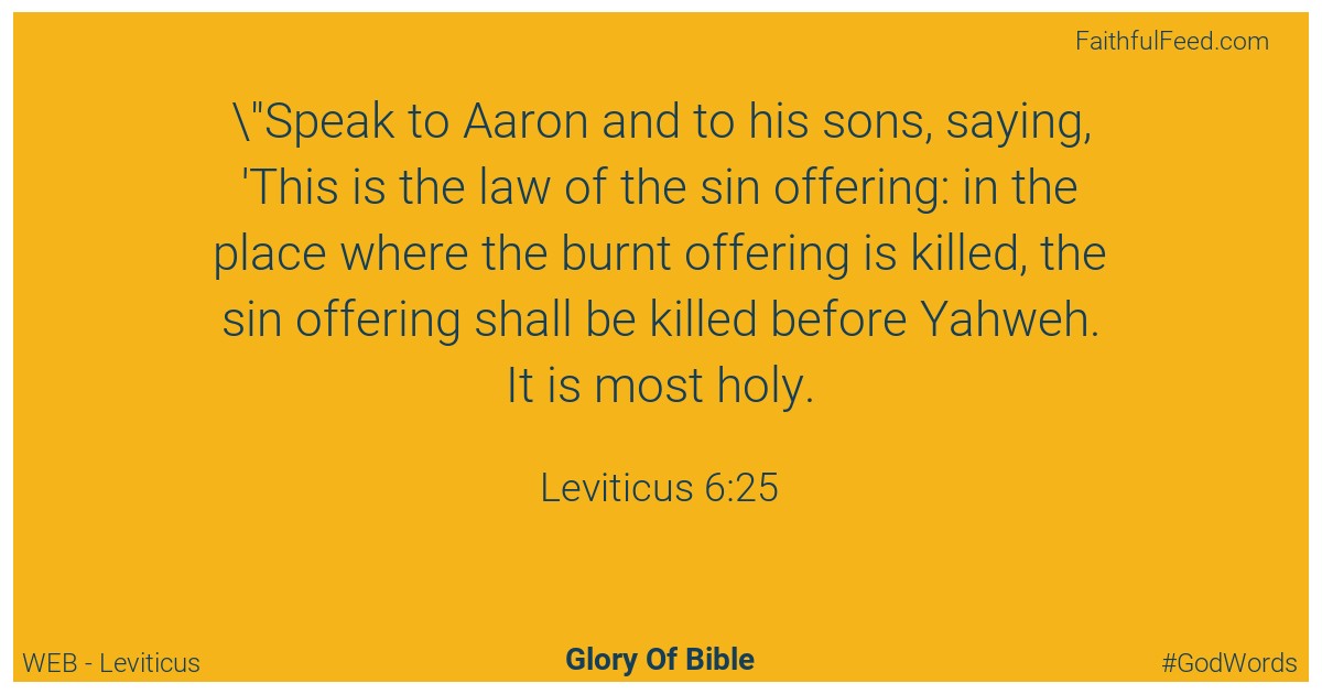 Leviticus 6:25 - Web