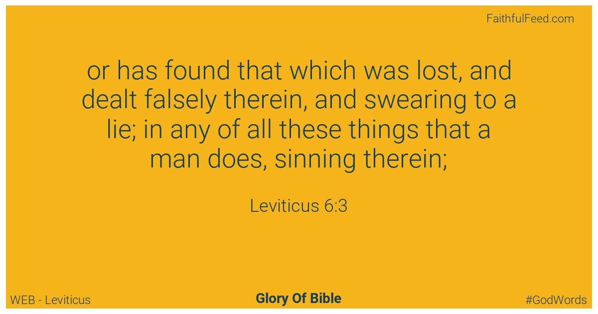 Leviticus 6:3 - Web