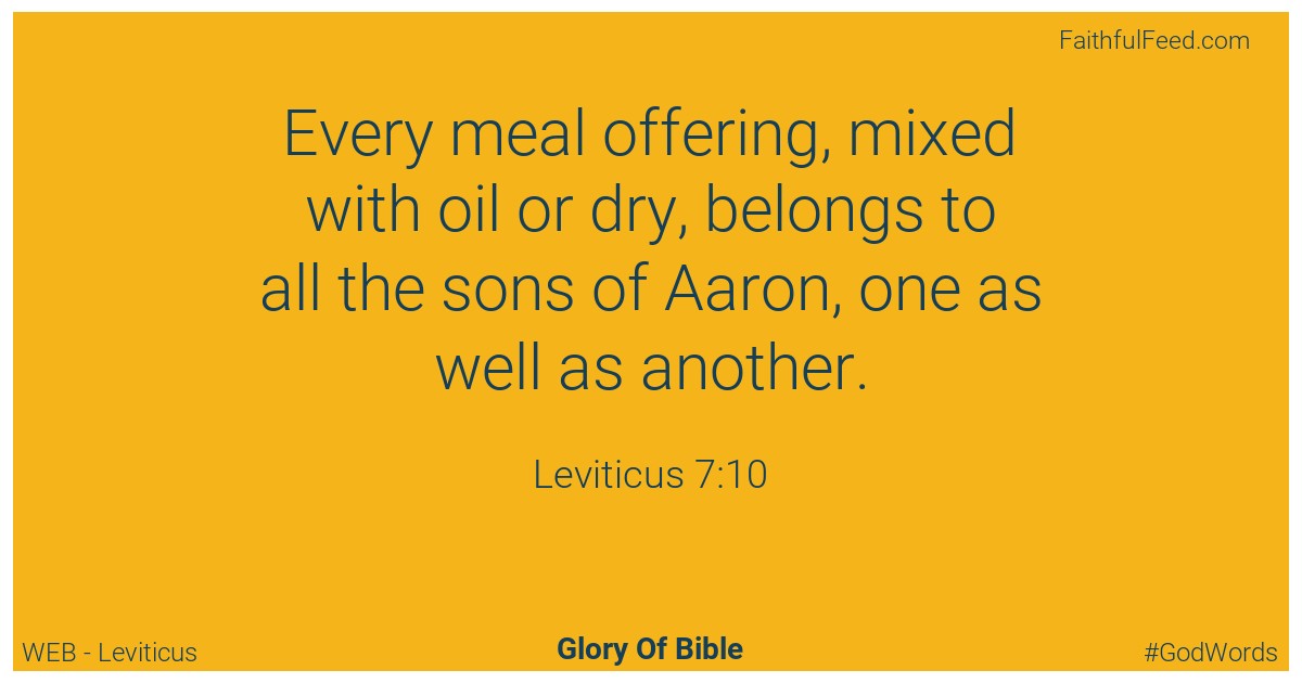 Leviticus 7:10 - Web