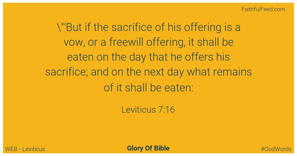Leviticus 7:16 - Web