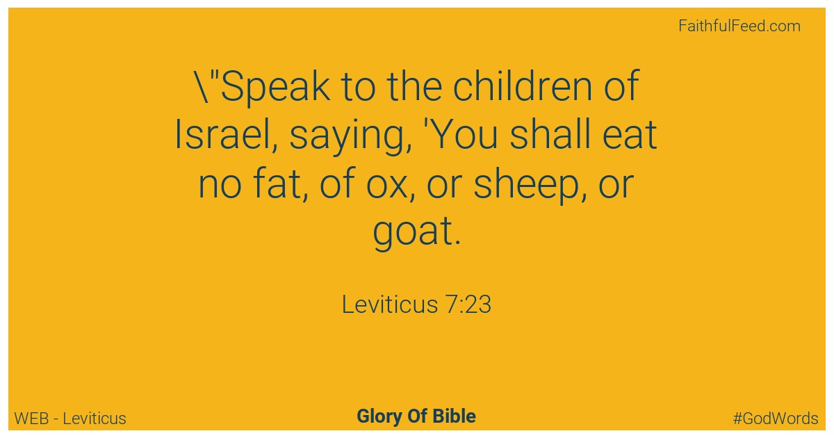 Leviticus 7:23 - Web