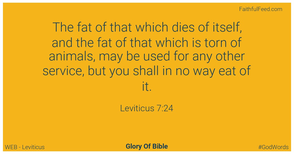 Leviticus 7:24 - Web