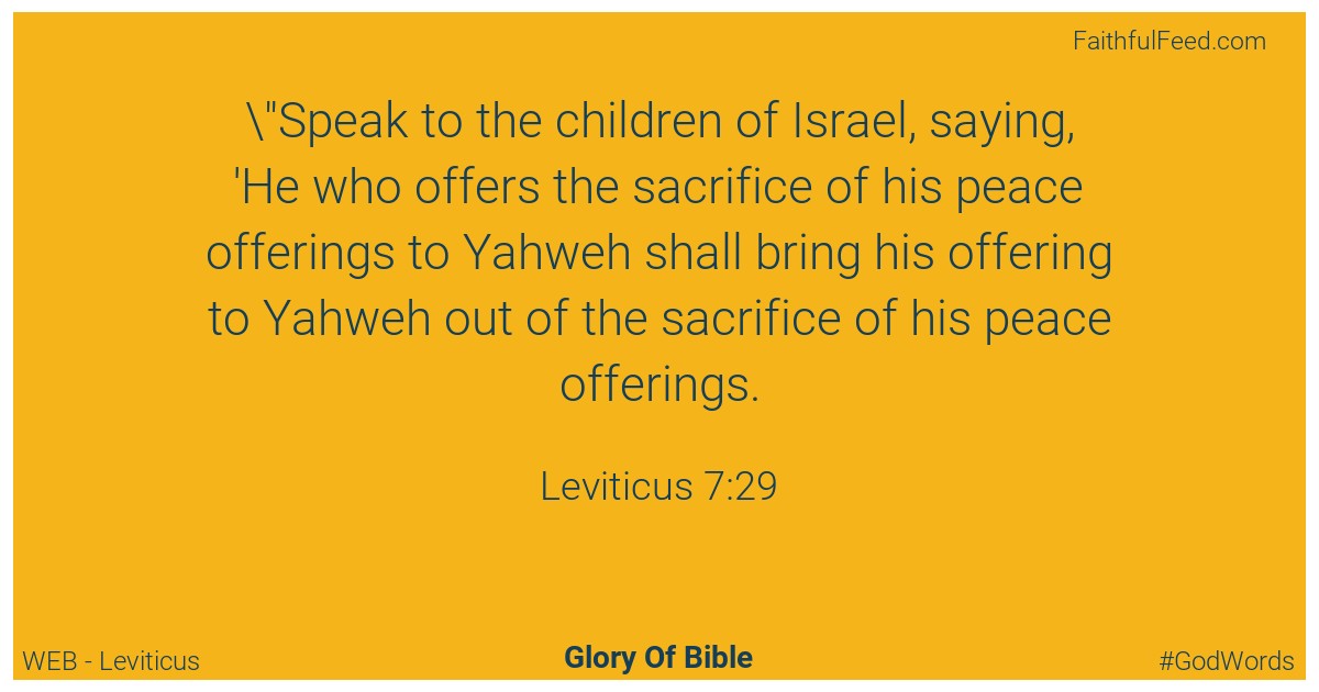 Leviticus 7:29 - Web