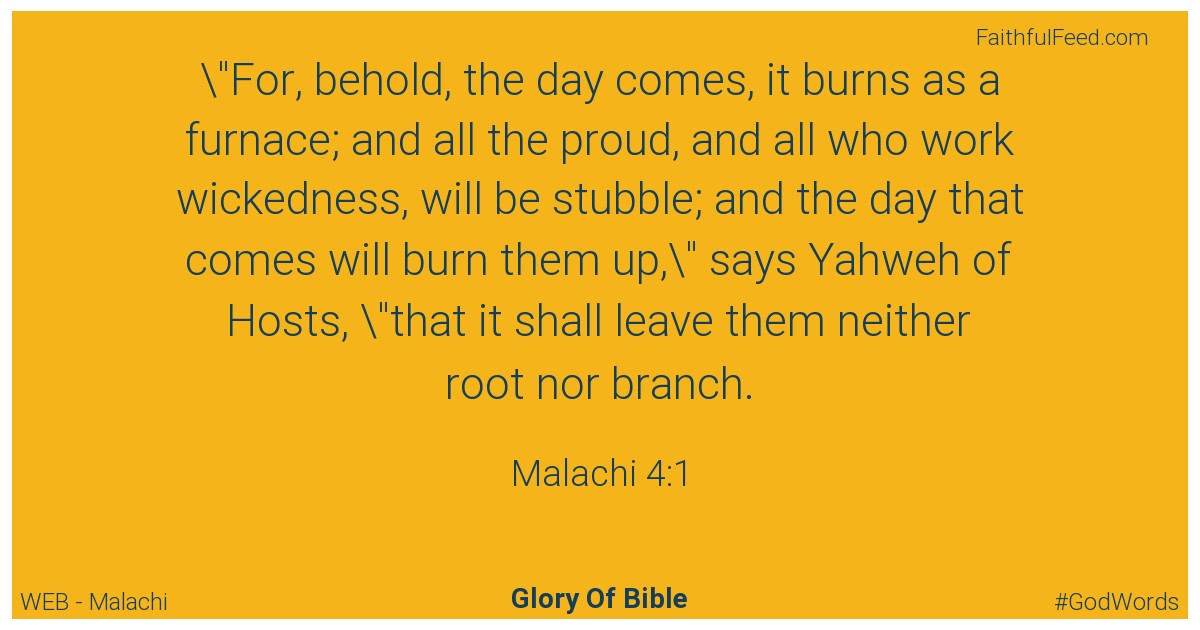 Malachi 4:1 - Web