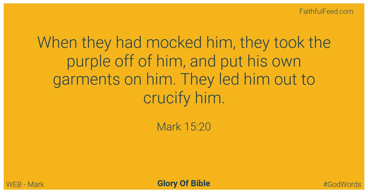 Mark 15:20 - Web