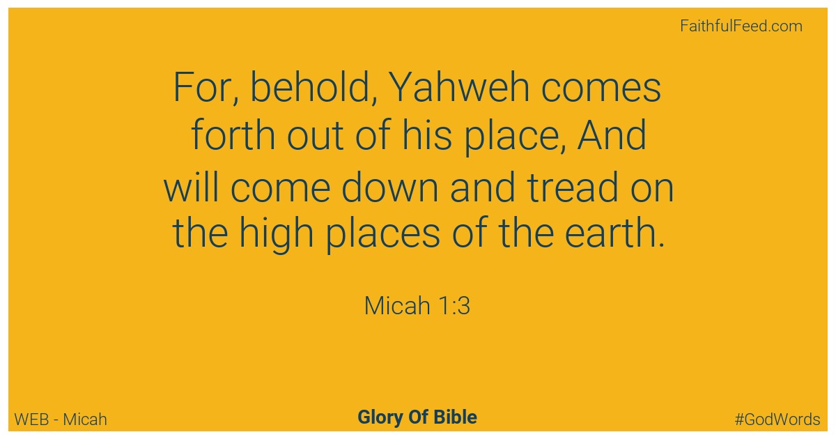 Micah 1:3 - Web