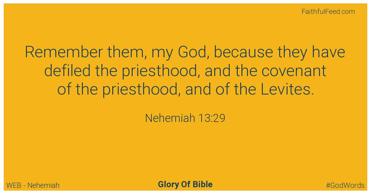 Nehemiah 13:29 - Web