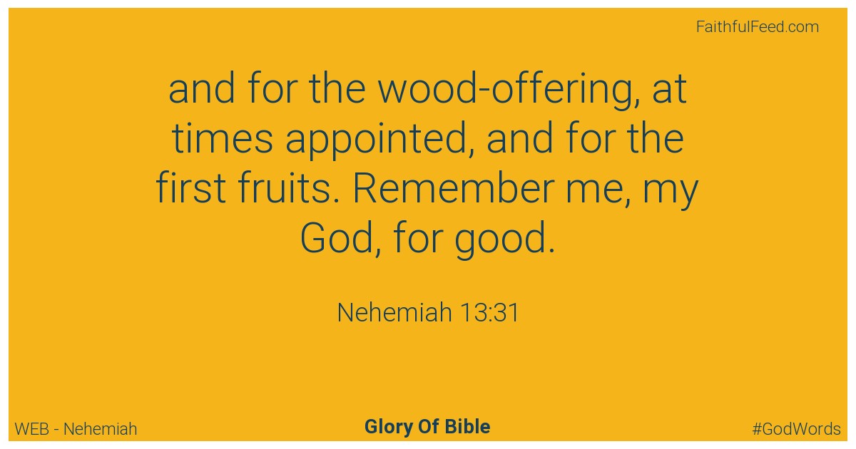 Nehemiah 13:31 - Web