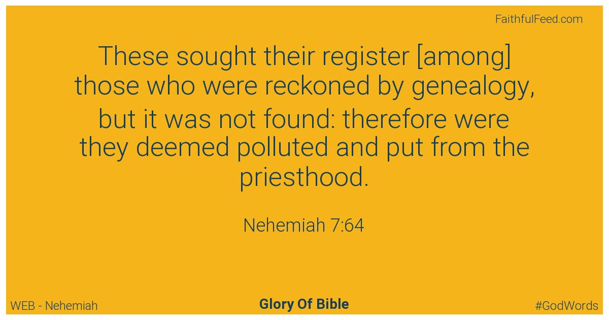 Nehemiah 7:64 - Web