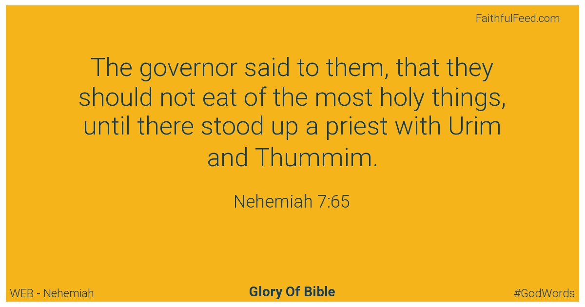 Nehemiah 7:65 - Web