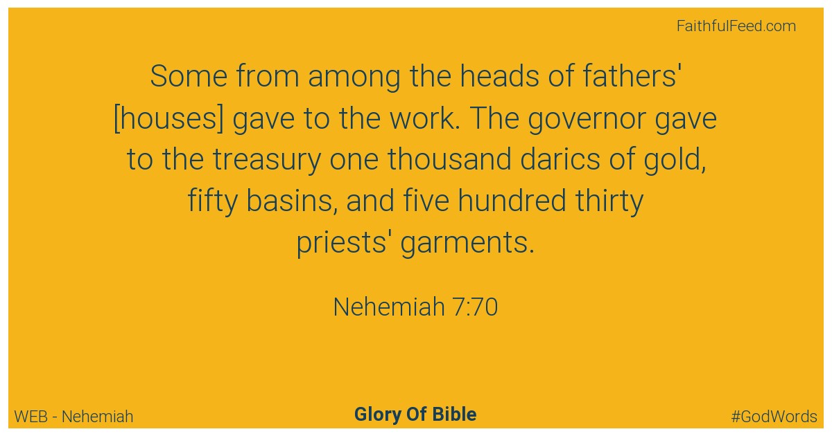 Nehemiah 7:70 - Web