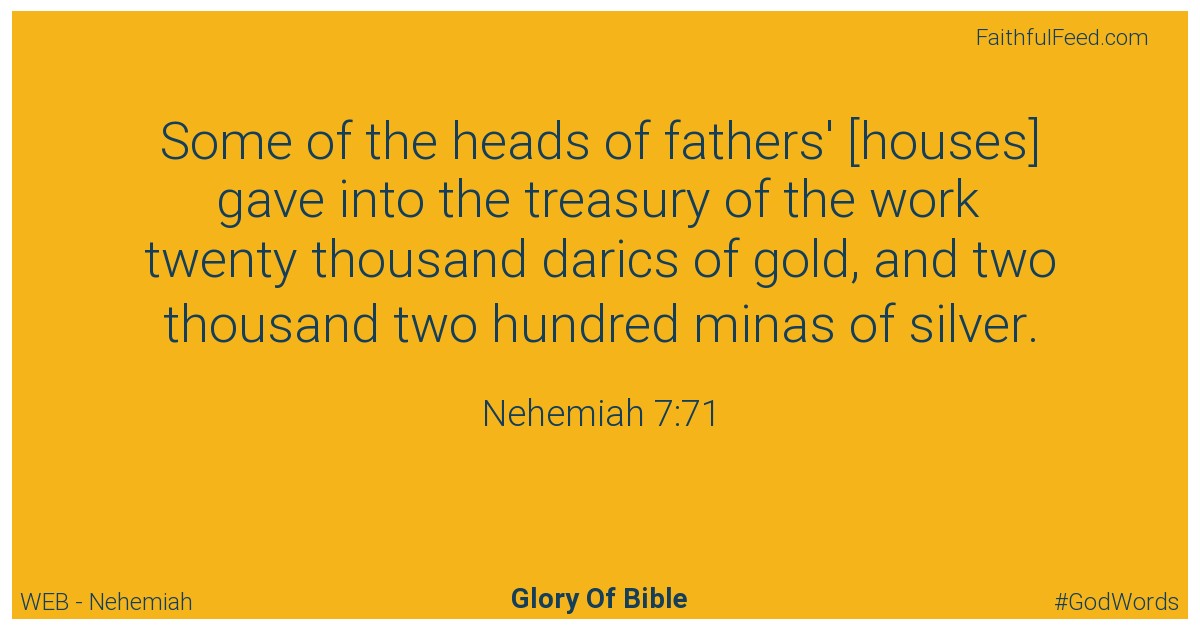 Nehemiah 7:71 - Web