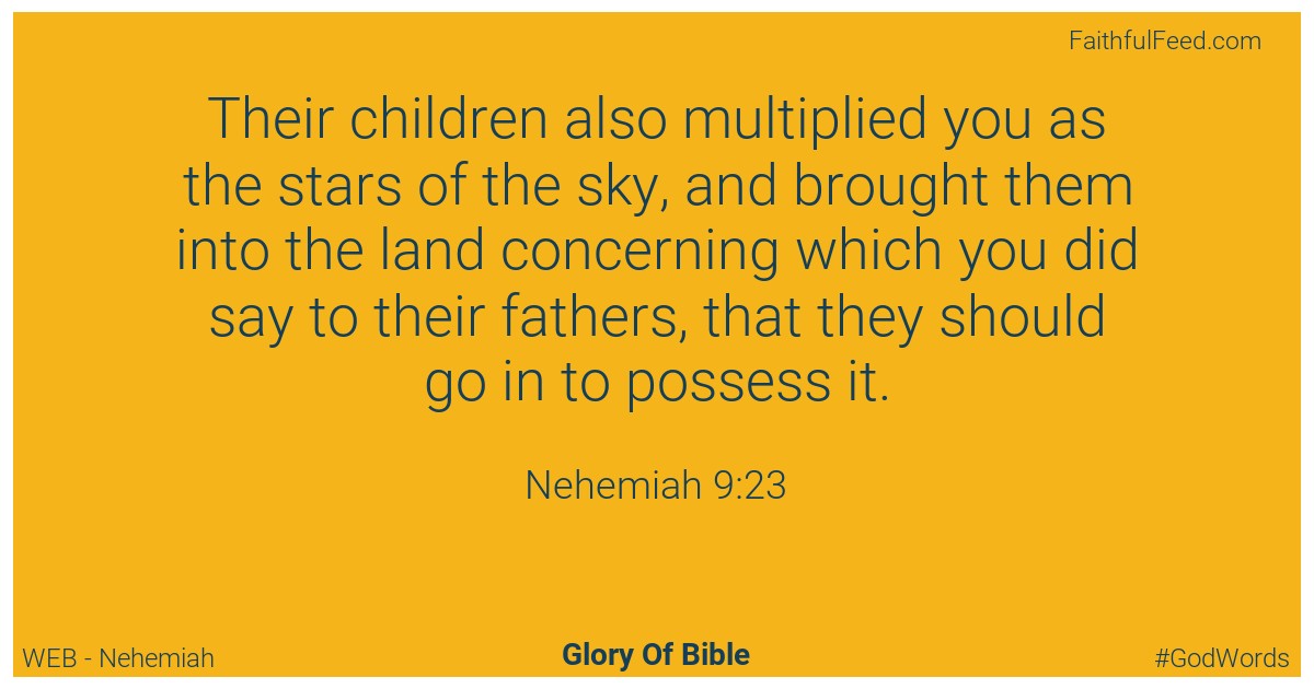 Nehemiah 9:23 - Web