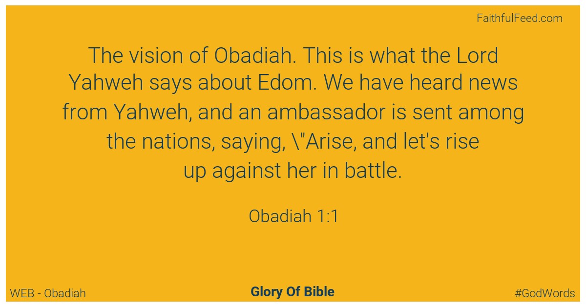 Obadiah 1:1 - Web