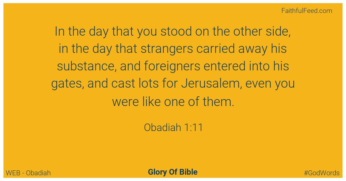 Obadiah 1:11 - Web