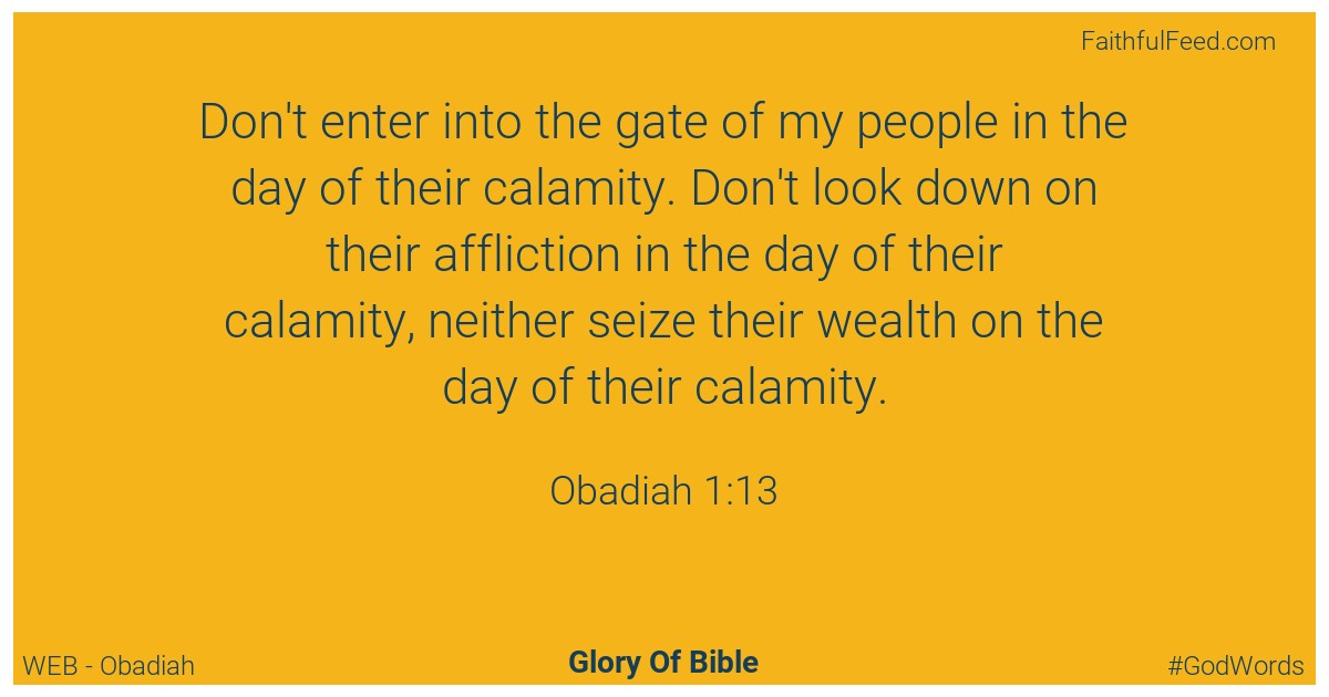 Obadiah 1:13 - Web