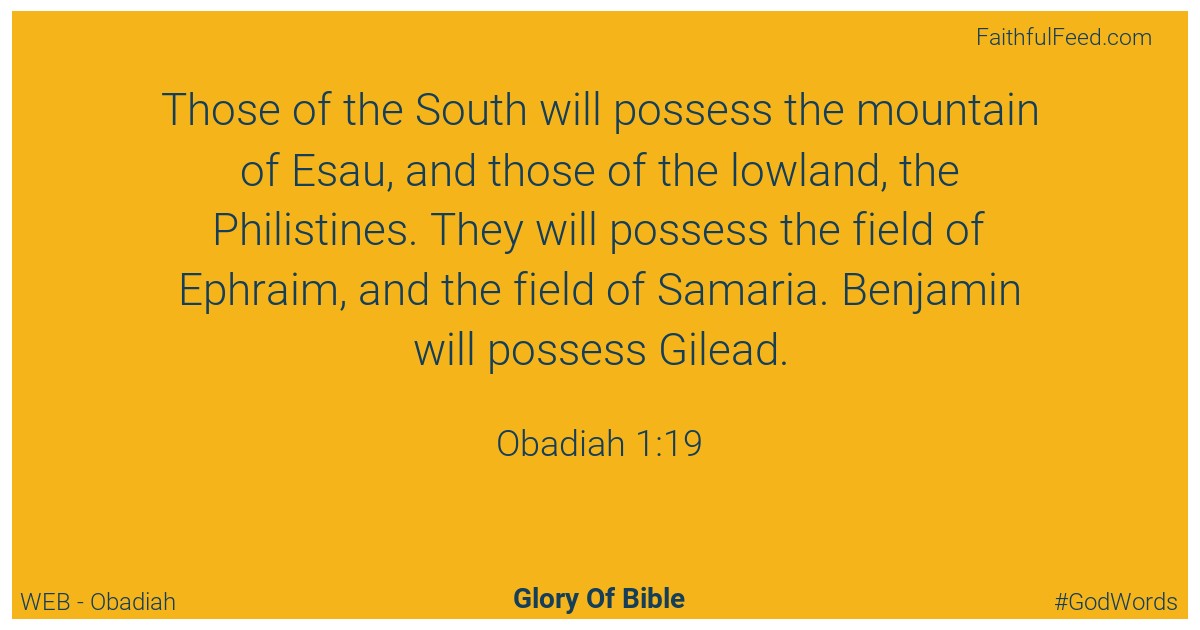 Obadiah 1:19 - Web