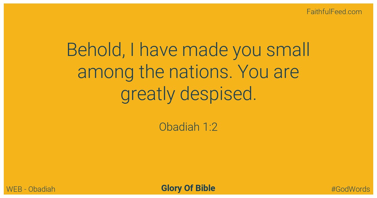 Obadiah 1:2 - Web