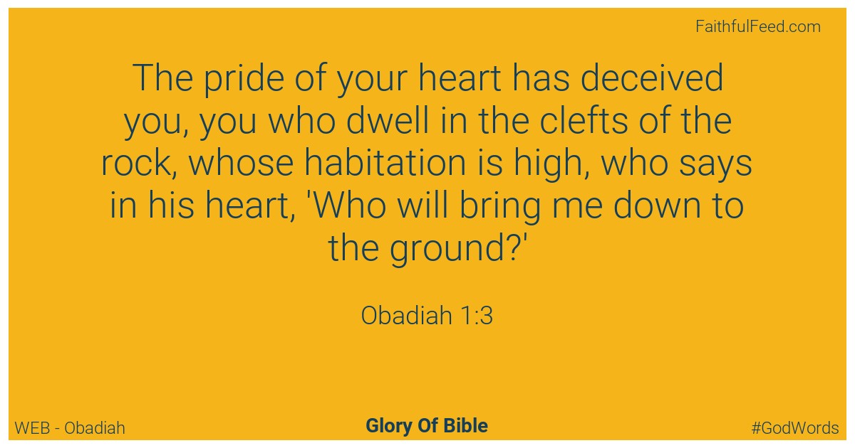 Obadiah 1:3 - Web