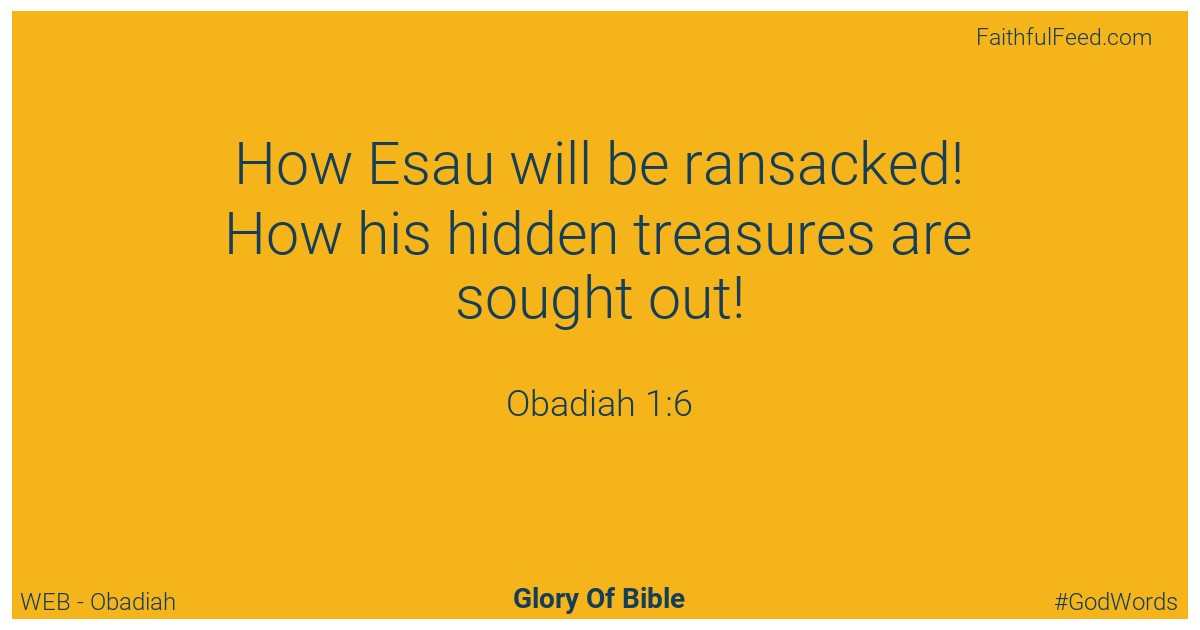 Obadiah 1:6 - Web