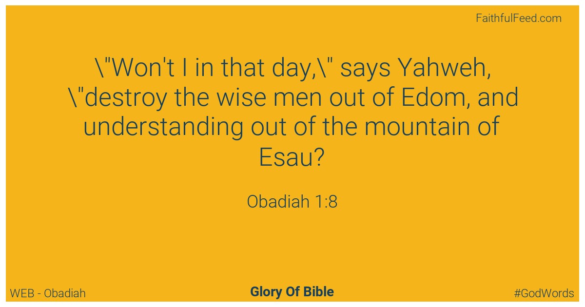 Obadiah 1:8 - Web