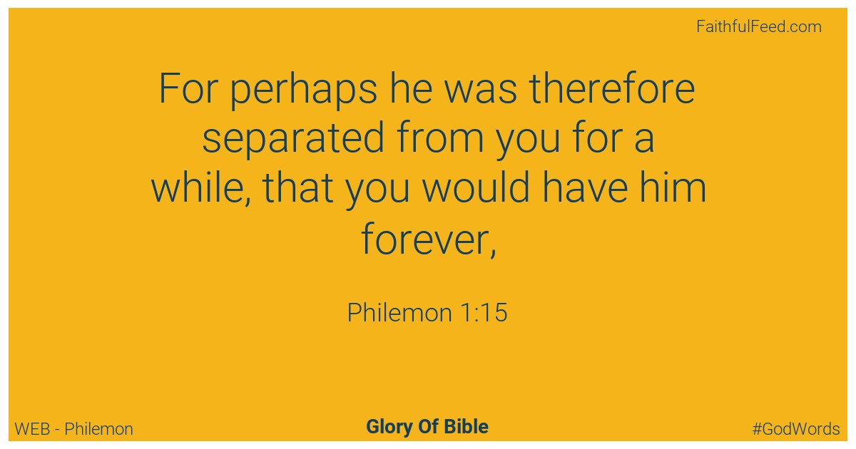Philemon 1:15 - Web