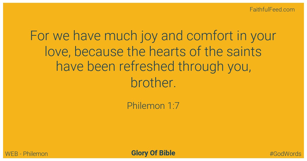 Philemon 1:7 - Web