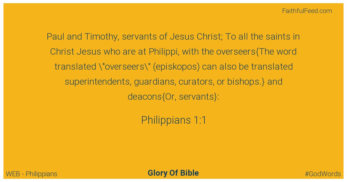Philippians 1:1 - Web