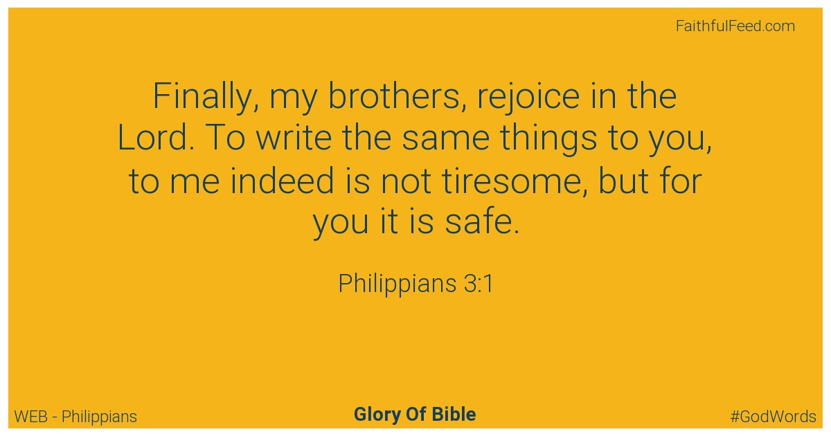 Philippians 3:1 - Web