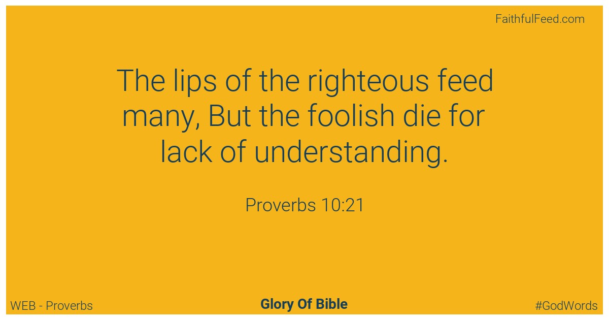 Proverbs 10:21 - Web