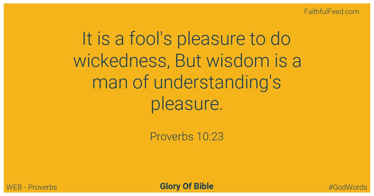 Proverbs 10:23 - Web